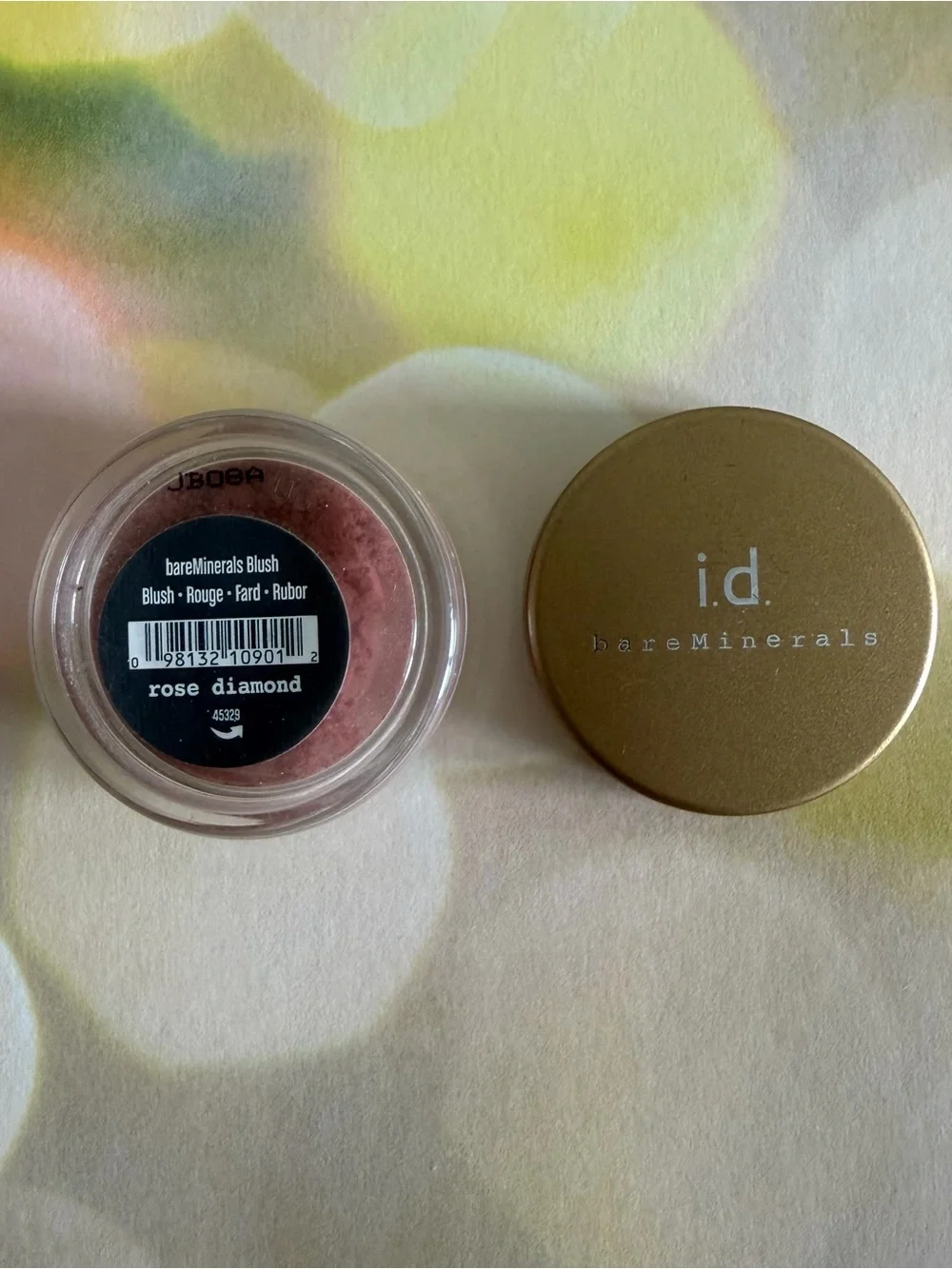 bareMinerals travel size Blush Rose Diamond - rose pink shade - small jar .57g